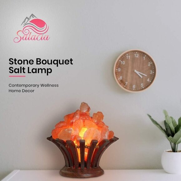 Stone Bouquet - A Himalayan Salt Lamp Bowl with Dimmer Cord - 100% Natural Pink - Picture 3 of 5